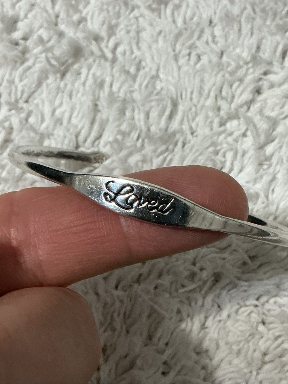 925 “LOVED” Cuff Bracelet